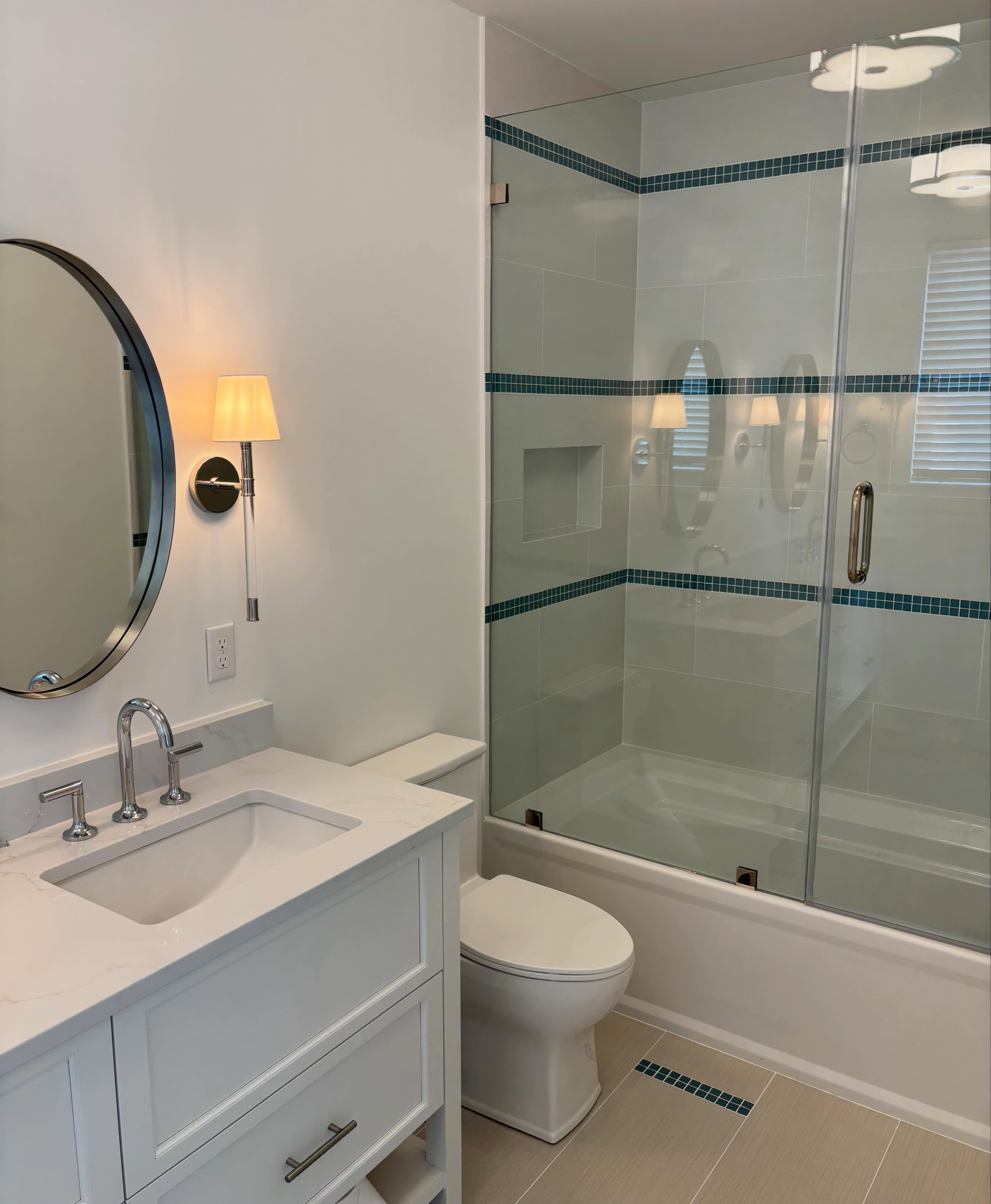 Finished coastal bathroom plumbing installation
